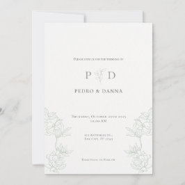 Elegant minimalistisk bröllopsinbjudan inbjudningar