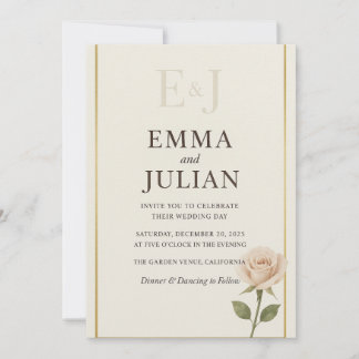 Elegant minimalistisk bröllopsinbjudan inbjudningar
