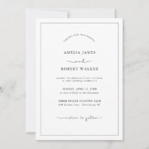 Elegant minimalistisk bröllopsinbjudan med foto