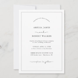 Elegant minimalistisk bröllopsinbjudan med foto inbjudningar