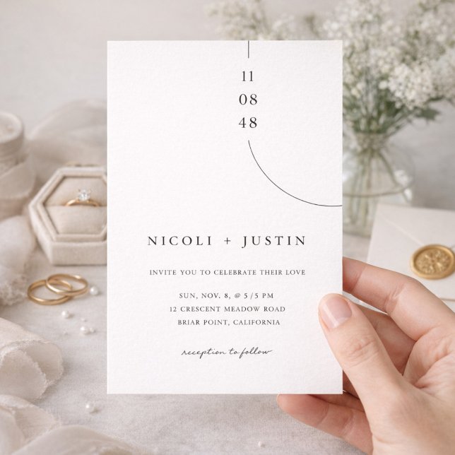 Elegant Minimalistisk Bröllopsinbjudan med Typogra Inbjudningar (Skapare uppladdad)