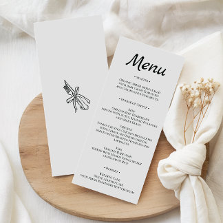 Elegant Minimalistisk Bröllopsmeny Meny