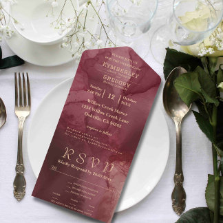 Elegant Minimalistisk Burgundy Watercolor Stil