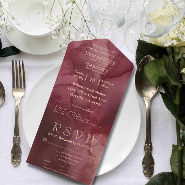 Elegant Minimalistisk Burgundy Watercolor Stil (Skapare uppladdad)