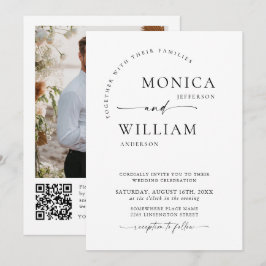 Elegant: Minimalistisk calligrafi Bröllop One-foto Inbjudningar