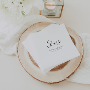 Elegant Minimalistisk calligraphy Bröllop Cheers Pappersservett