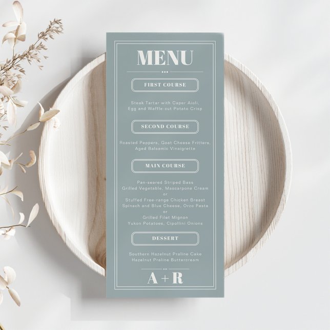 Elegant Minimalistisk Chic Bröllop Menu Meny (Skapare uppladdad)