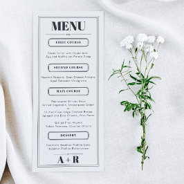 Elegant Minimalistisk Chic Bröllop Menu Meny
