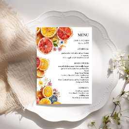 Elegant Minimalistisk citrus Bröllop Bord Meny