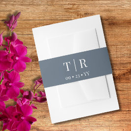 Elegant Minimalistisk dammblå Bröllop Band För Inbjudningskort