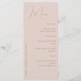 Elegant Minimalistisk dammskig Rosa och Guld Meny