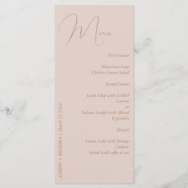 Elegant Minimalistisk dammskig Rosa och Guld Meny