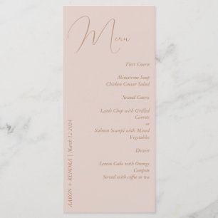 Elegant Minimalistisk dammskig Rosa och Guld Meny