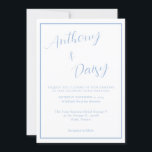 Elegant Minimalistisk dammsug Blue Gräns Bröllop Inbjudningar<br><div class="desc">Bröllbjudan till elegantens minimalistiska Dusty Blue Gräns-bröllop</div>