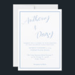 Elegant Minimalistisk dammsug Blue Gräns Bröllop Inbjudningar<br><div class="desc">Bröllbjudan till elegantens minimalistiska Dusty Blue Gräns-bröllop</div>