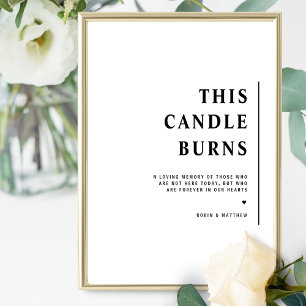 Elegant Minimalistisk Denna Ljus Brinner Bröllopss Poster