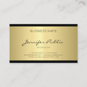 Elegant Minimalistisk design Guld Trendig Plain Lu Visitkort