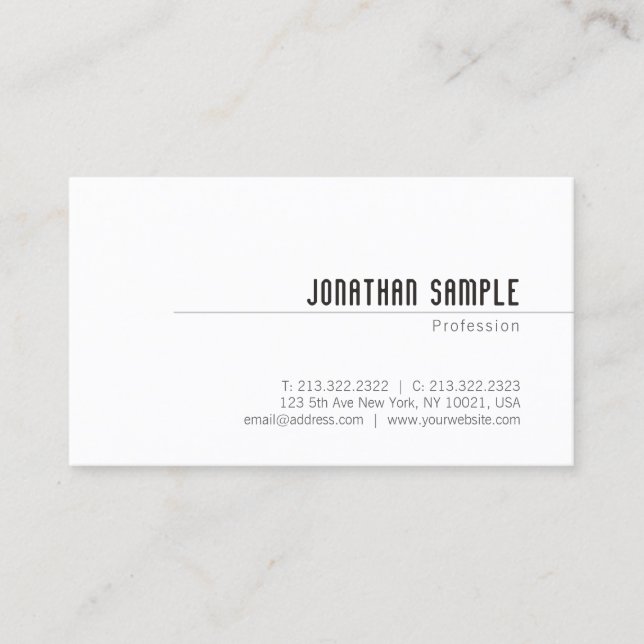 Elegant minimalistisk design professionell enkel visitkort (Framsida)