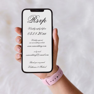 Elegant minimalistisk digitalt bröllops-RSVP Inbjudningar