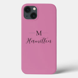 Elegant Minimalistisk djup Rosa Monogram Namn