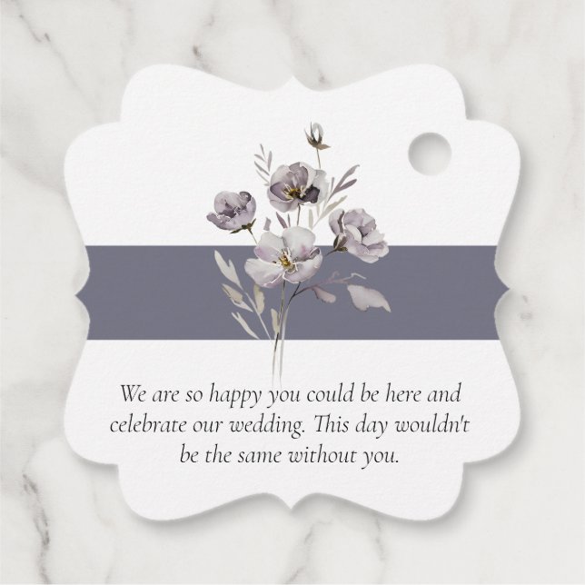 Elegant minimalistisk dyster grått vattenfärgTack Gåvor Etiketter (Baksida)