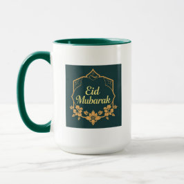Elegant minimalistisk Eid Mubarak-mugg – smaragdgr Mugg