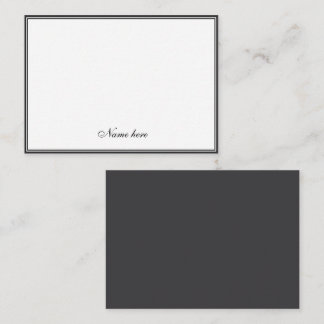 Elegant minimalistisk elegant & vit dubbelkant anteckningskort