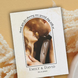 Elegant - minimalistisk enkel foto Bröllop Tack Vykort