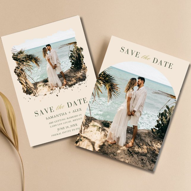 Elegant - minimalistisk enkel fotomodern spara datumet (Elegant Minimalist Simple Photo Modern Save the Date)