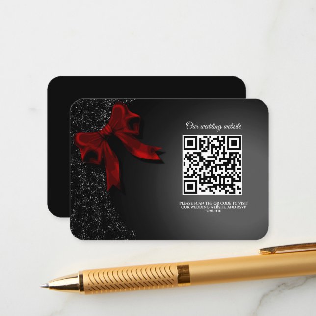 Elegant Minimalistisk enkel klassisk rödbrun Bröll Tilläggskort (Fram/Back In Situ)