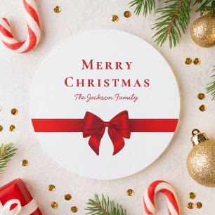 Elegant Minimalistisk Enkel Modern Typografi Jul Runt Klistermärke