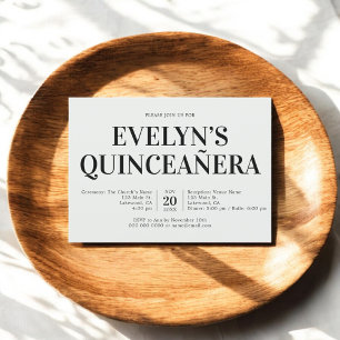 Elegant - minimalistisk enkel quinceanera-Grönt Inbjudningar