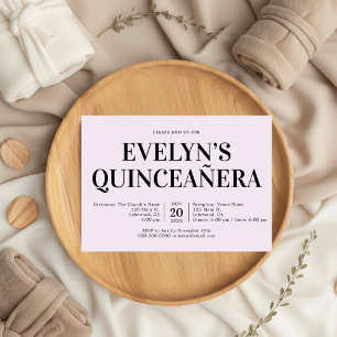 Elegant Minimalistisk enkel quinceanera Puple Inbjudningar