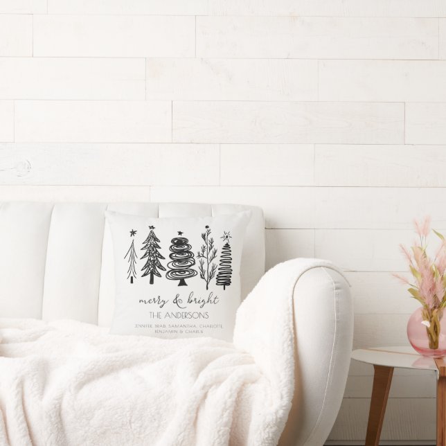 Elegant Minimalistisk enkel svart, vit jul Kudde (Soffa)