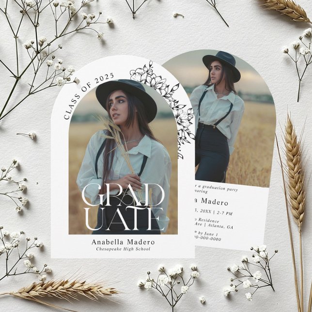 Elegant minimalistisk examensfest inbjudningar (Skapare uppladdad)