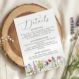 Elegant minimalistisk fantasifull vildblommig bröl tilläggskort