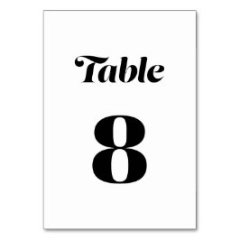 Elegant: Minimalistisk fet kalligrafi Vita Bröllop Bordsnummer