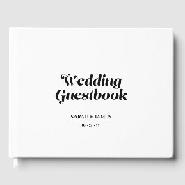 Elegant: Minimalistisk fet kalligrafi Vita Bröllop Gästböcker