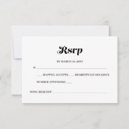 Elegant: Minimalistisk fet kalligrafi Vita Bröllop OSA Kort