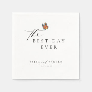 Elegant Minimalistisk fjäril Bröllop Pappersservett
