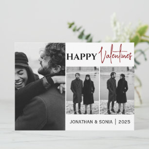 Elegant minimalistisk flerfotos Alla hjärtans dag Julkort