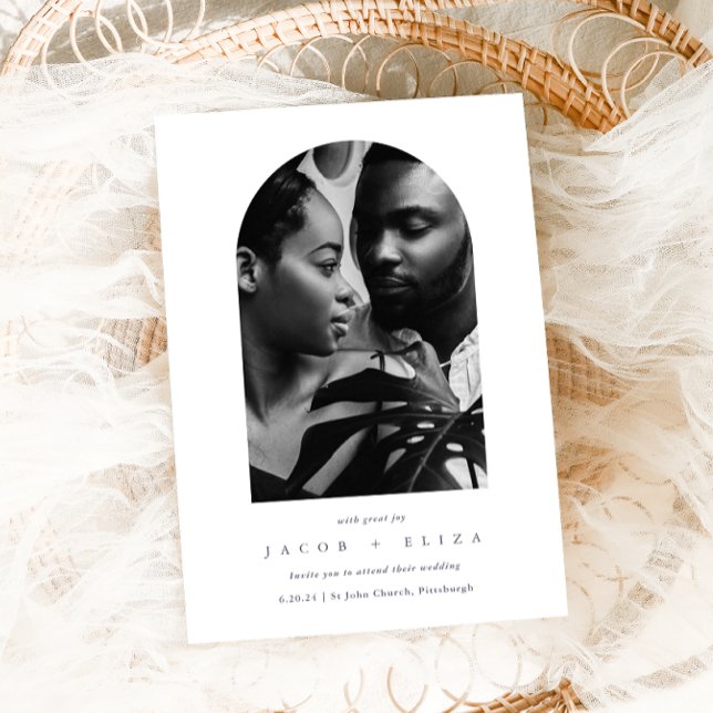 Elegant - minimalistisk foto Bröllop Inbjudningar (Skapare uppladdad)