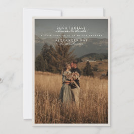 Elegant Minimalistisk Fotobryllop Spara Datumet