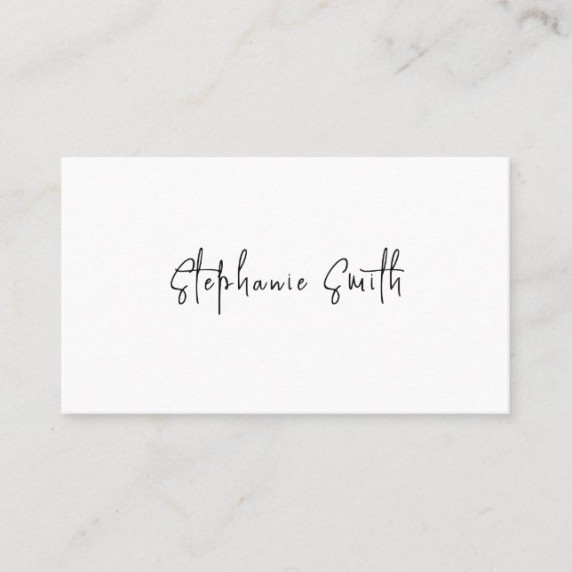 Elegant - minimalistisk fotograf Luxe Modern White Visitkort (Framsida)