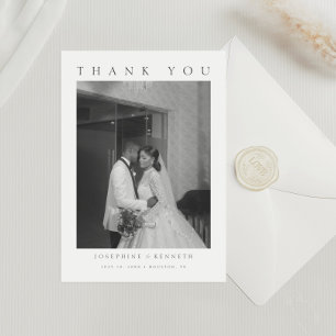 Elegant Minimalistisk fotokalligrafi Bröllop Tack Kort