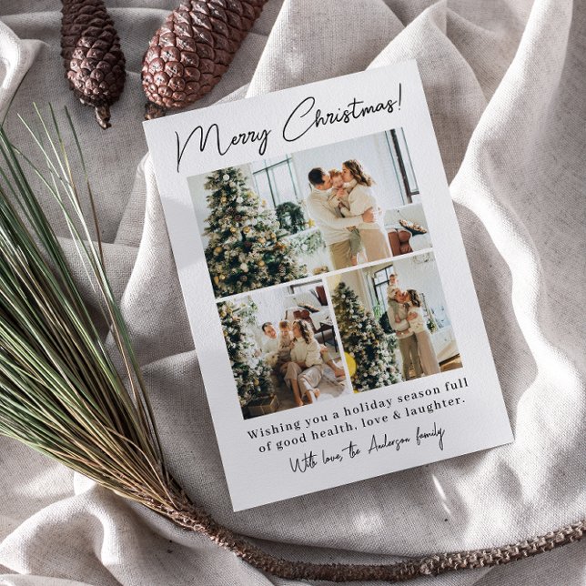 Elegant - minimalistisk fotomodern familjjul julkort (Skapare uppladdad)