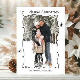 Elegant - Minimalistisk Funky - Retro-julfoto Julkort