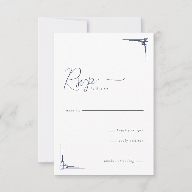 Elegant minimalistisk geometrisk RSVP OSA Kort (Framsida)