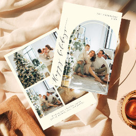 Elegant Minimalistisk Glad helg 5-foto Julkort