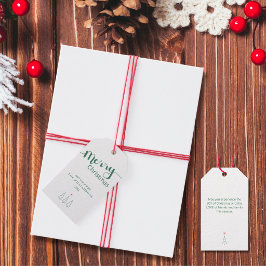 Elegant minimalistisk glad jul gran semester presentetikett